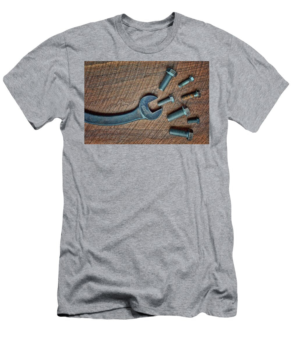 Wrench and Bolts Still Life Nikolyn Mcdonald T-Shirt