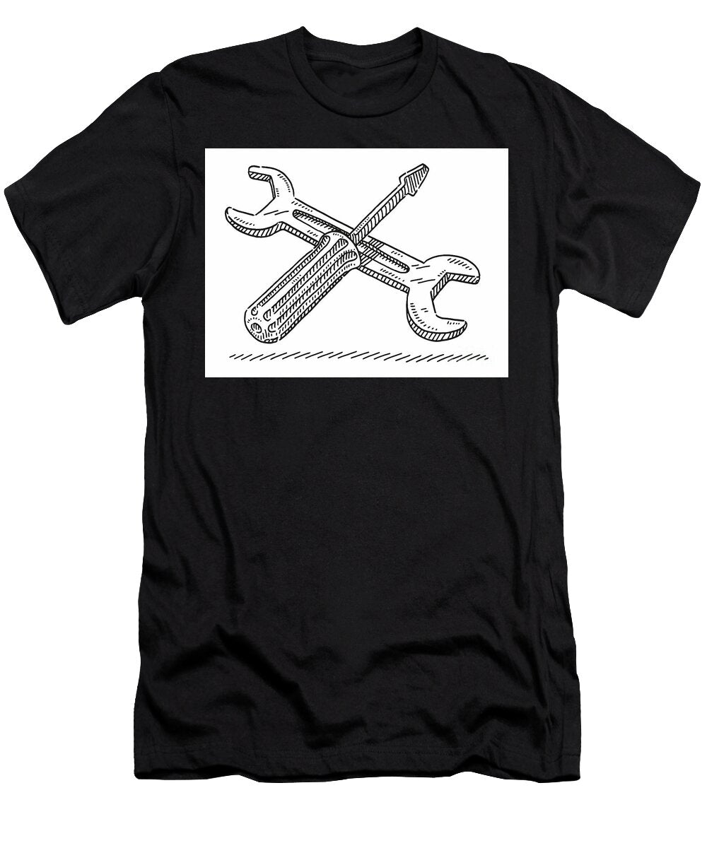 Wrench and Screwdriver Tools Symbol Drawing Frank Ramspott T-Shirt