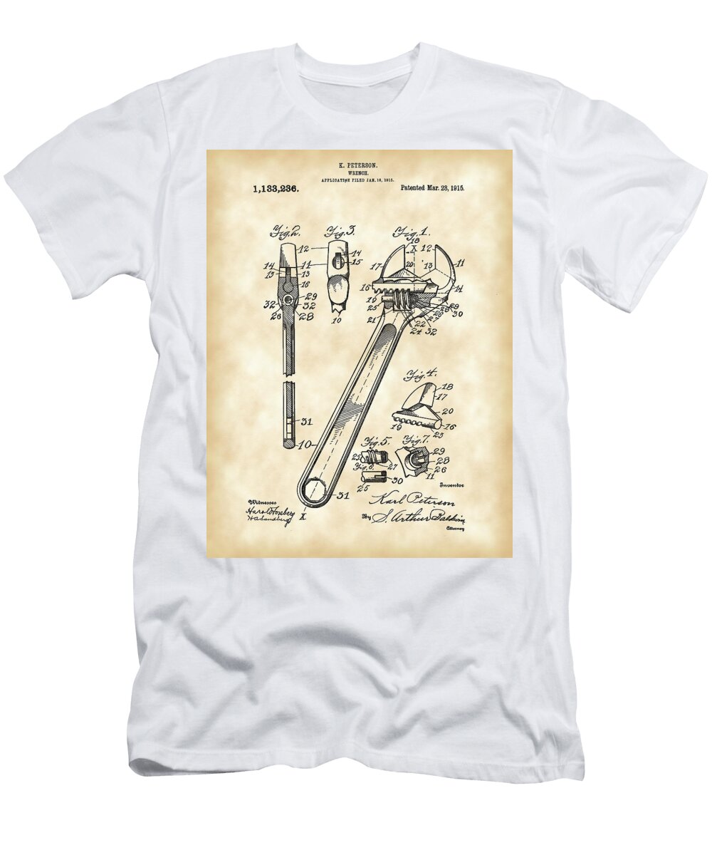 Wrench Patent 1915 Vintage Stephen Younts T-Shirt
