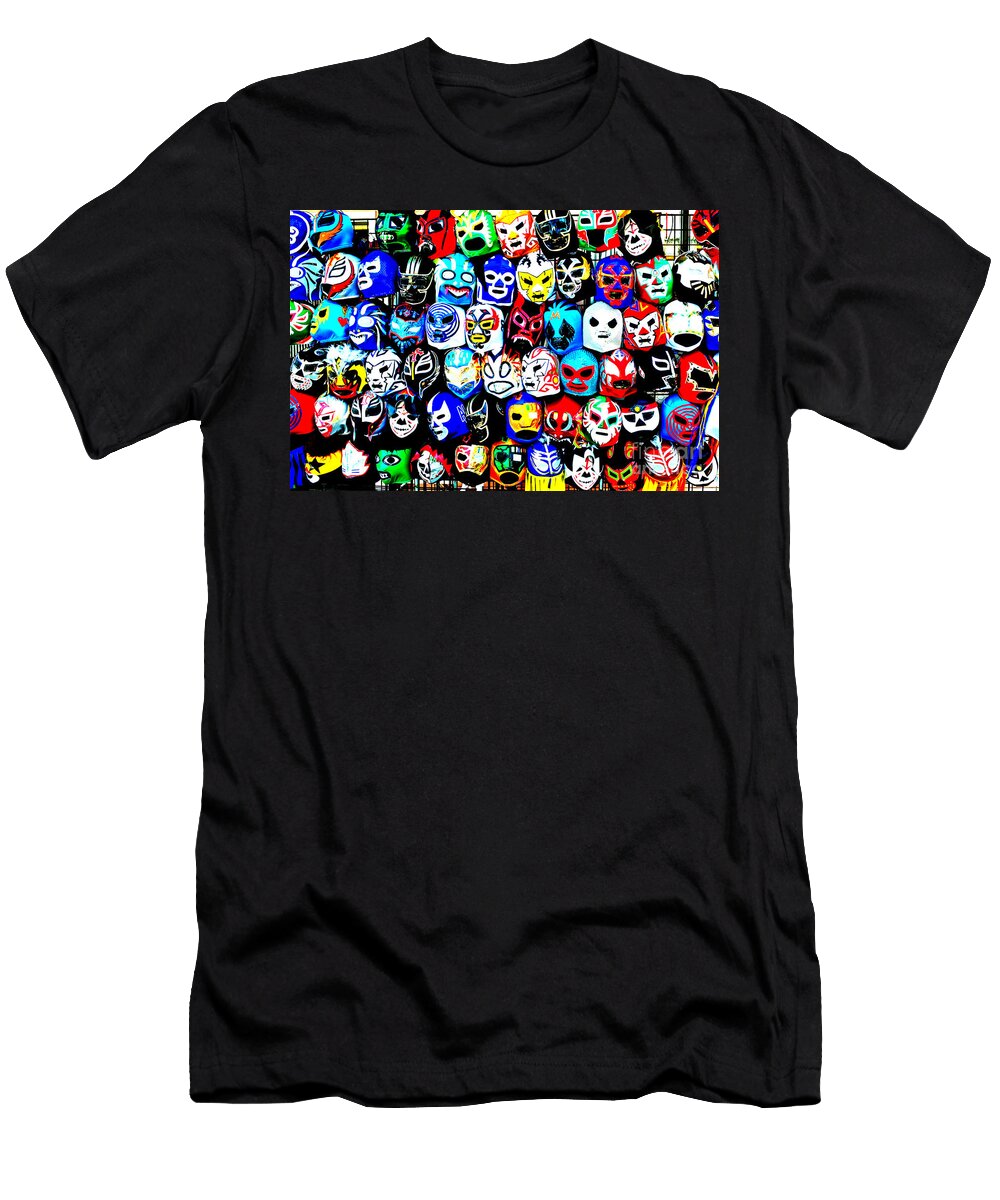 Wrestling Masks of Lucha Libre Altered Jim Fitzpatrick T-Shirt