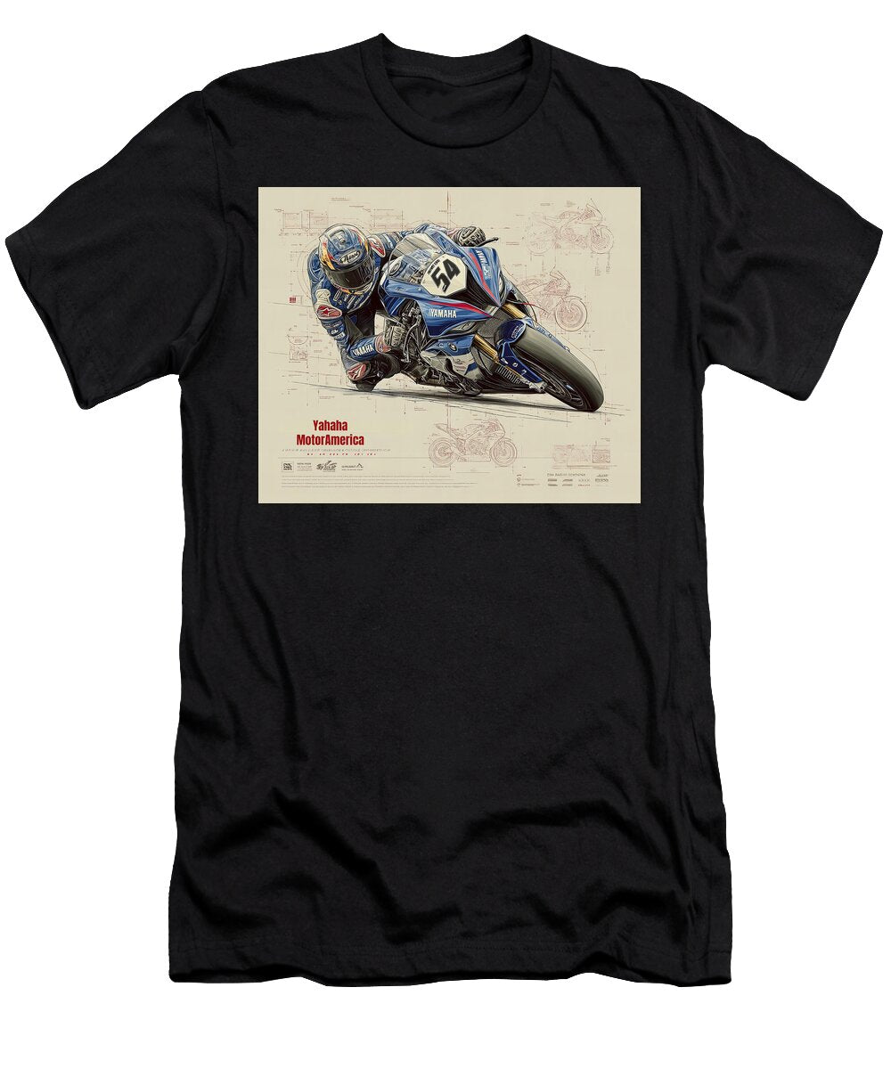 Yamaha Motorbike Racing Scene Kevin Walker and Pixel Reverie T-Shirt