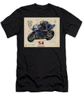 Yamaha Motorcycle Blueprint Kevin Walker and Pixel Reverie T-Shirt