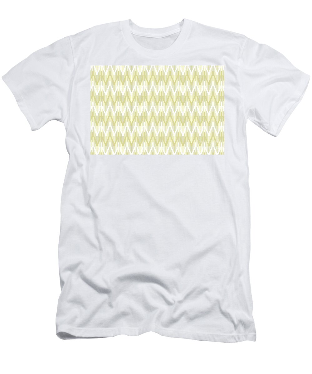 Yellow and White Striped Chevron Ripple Pattern Diamond Vogel 2022 Popular Color Fire Dance 0799 Petite Pattern Minimal Graphic Designs T-Shirt