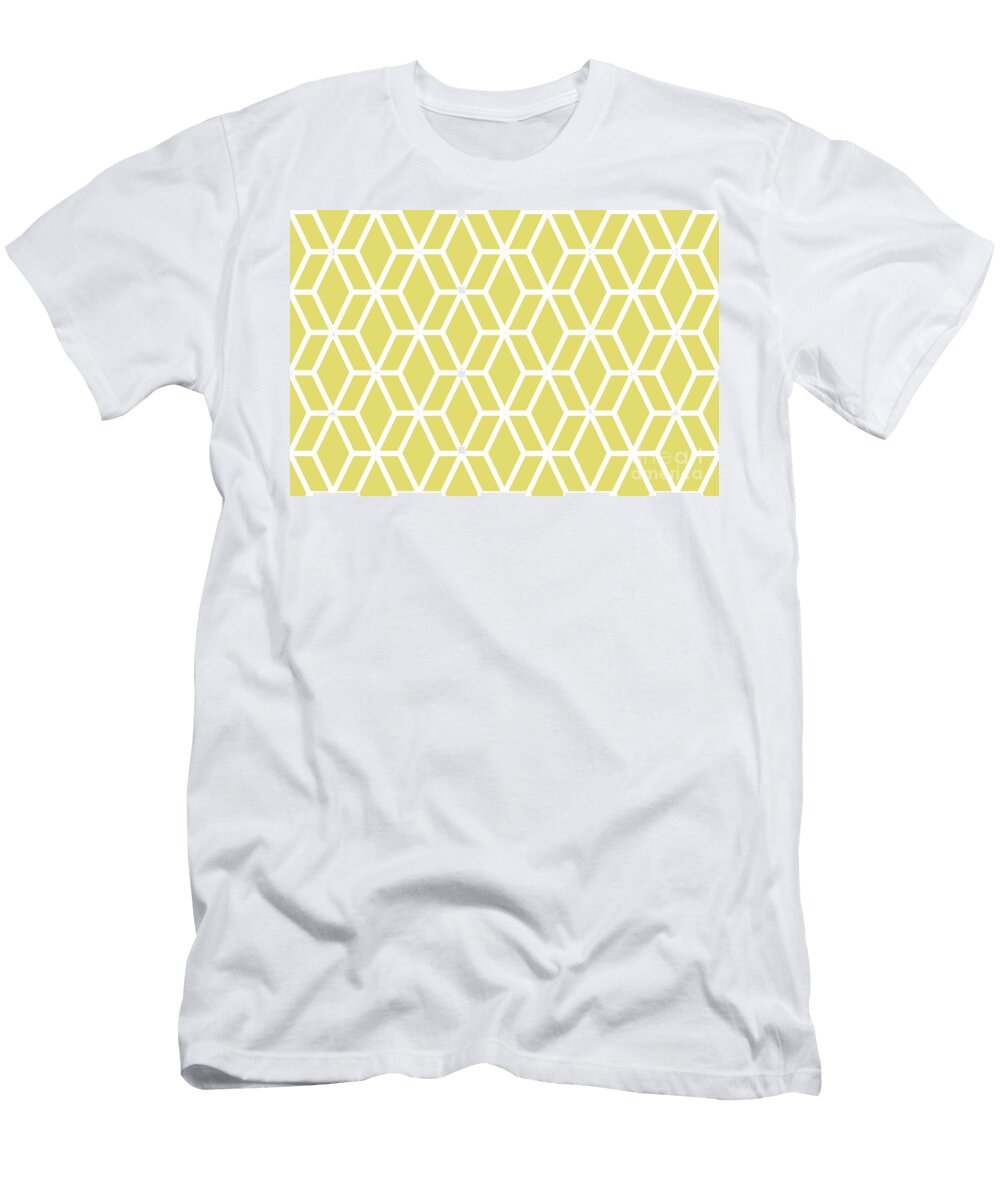 Yellow and White Tessellation Line Pattern 16 Pairs Dulux 2022 Popular Colour Lemon Jester Petite Pattern Minimal Graphic Designs T-Shirt