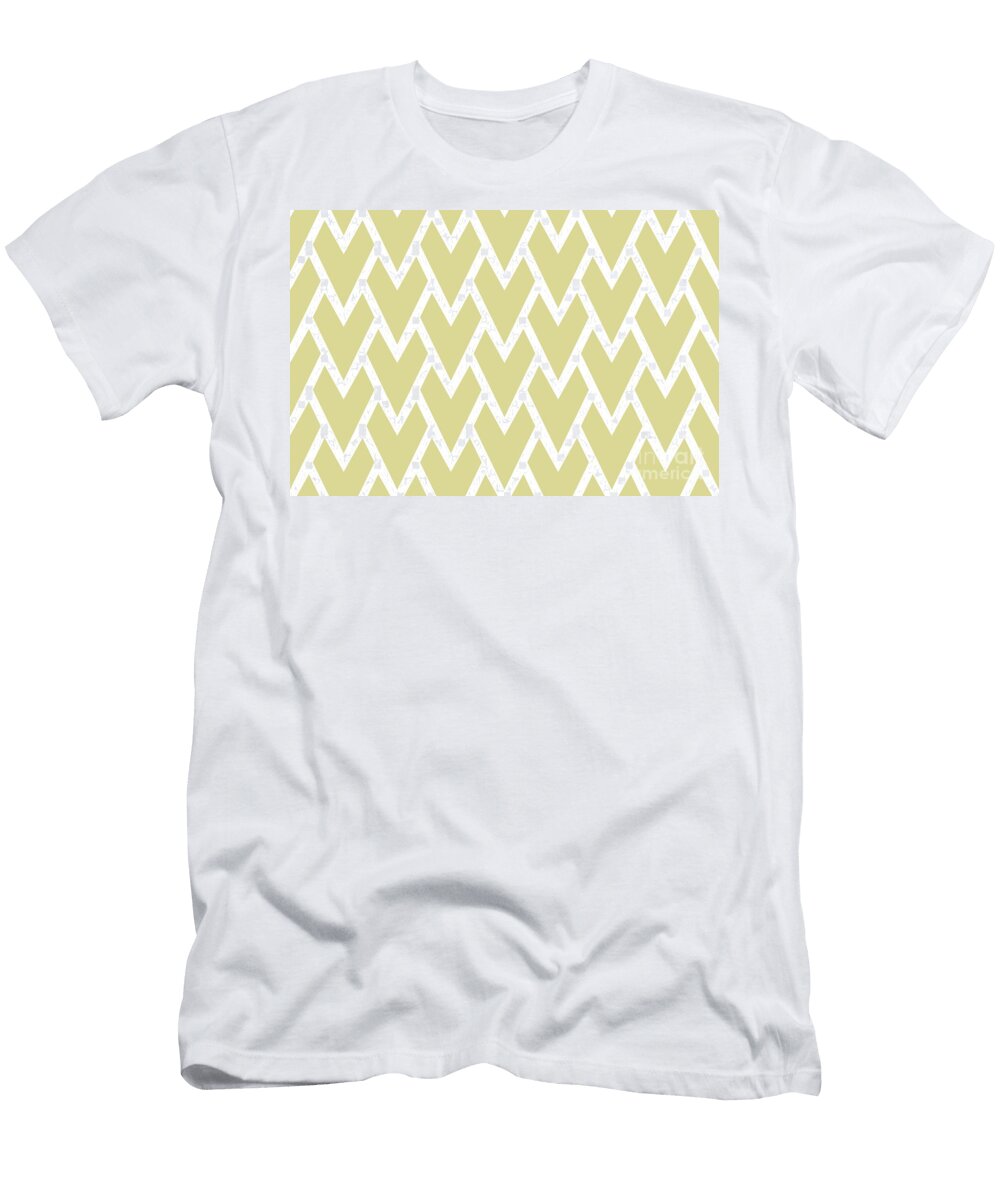 Yellow and White Tessellation Line Pattern 17 Diamond Vogel 2022 Popular Color Fire Dance 0799 Petite Pattern Minimal Graphic Designs T-Shirt