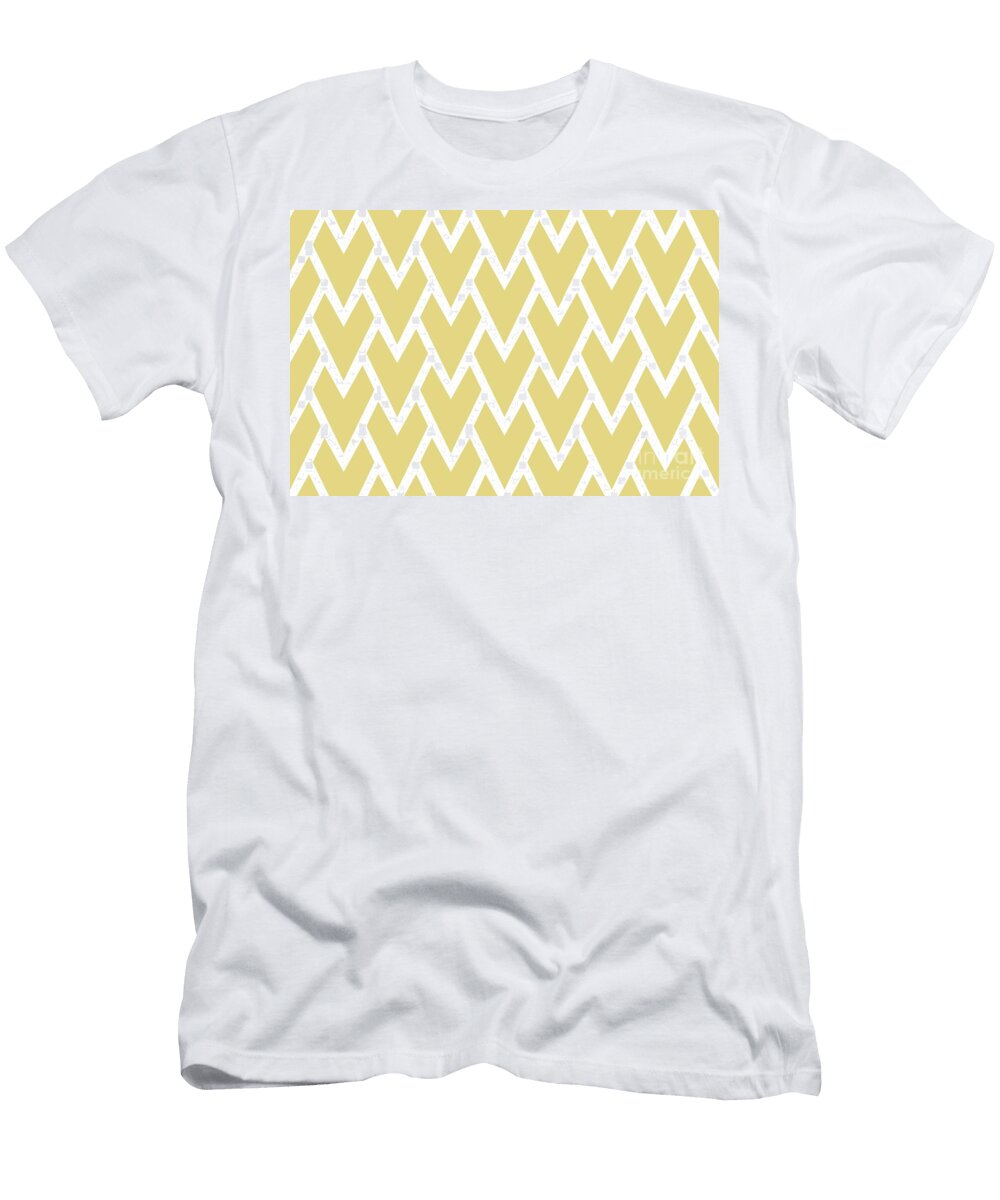 Yellow and White Tessellation Line Pattern 17 Pairs De 2022 Popular Color Gatsby Glitter Det496 Petite Pattern Minimal Graphic Designs T-Shirt