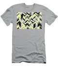 Yellow Black Gray Herringbone Pattern Petite Pattern Minimal Graphic Designs T-Shirt