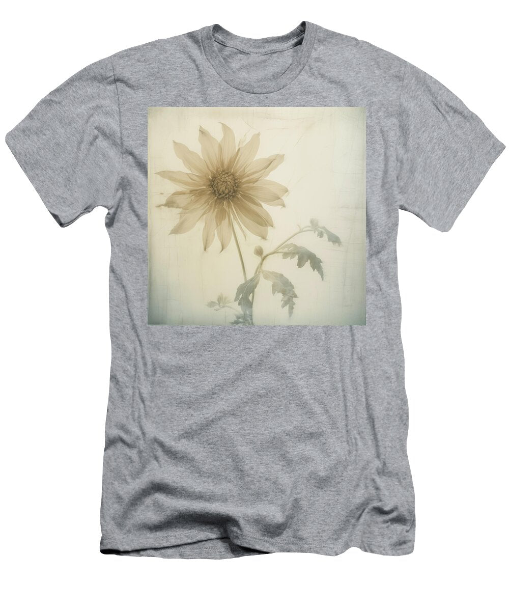 Yellow Dahlia Flower on Stem with Leaves Yo Pedro T-Shirt