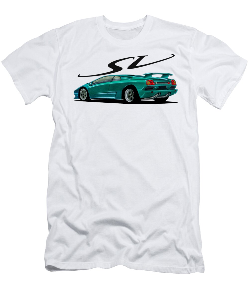 Yellow Italian 2 Door Supercar Lamborghini Diablo Vt with 57l 500hp V12 Engine Vladyslav Shapovalenko T-Shirt
