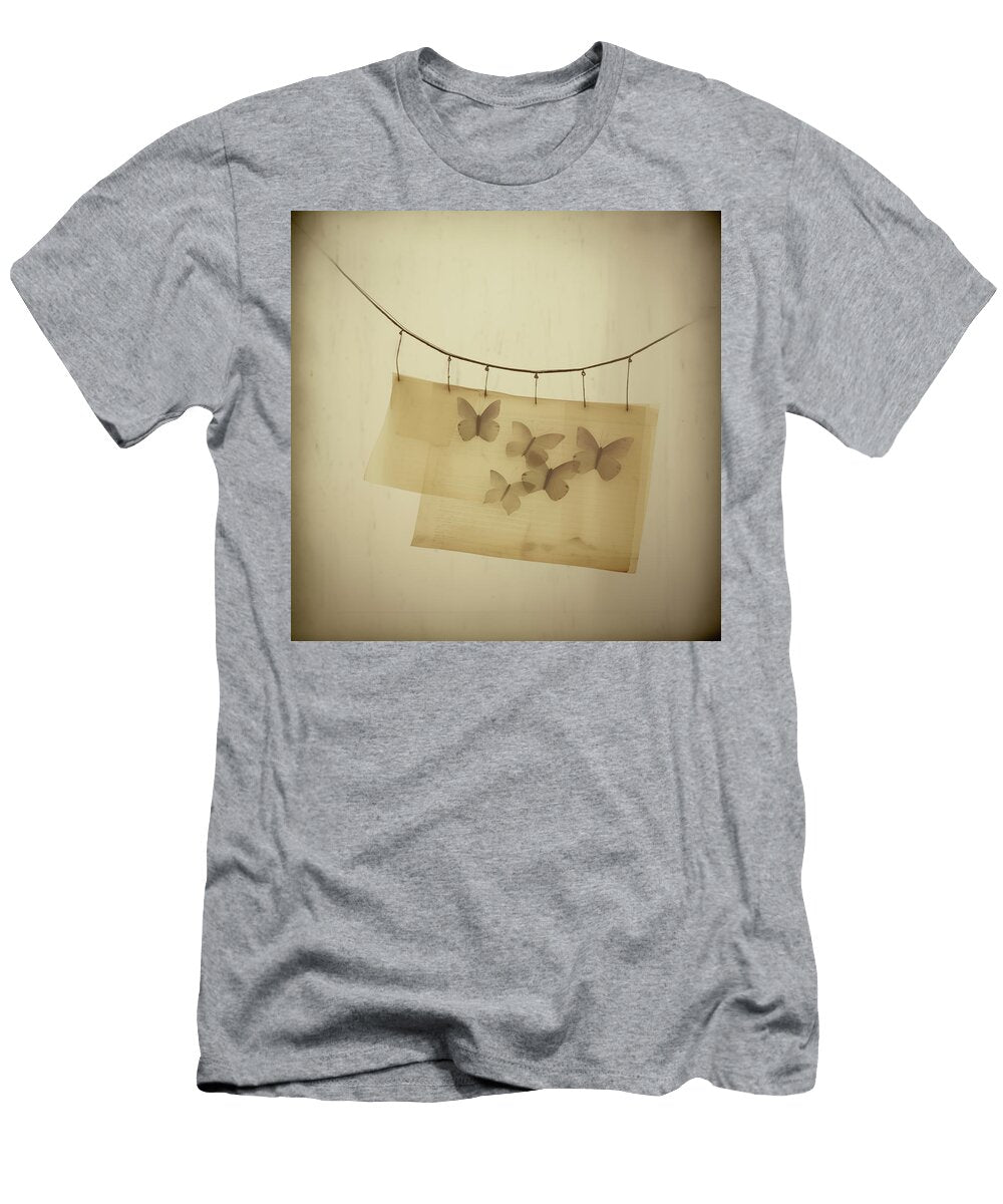 Yellow Notepaper Butterfly Line Yo Pedro T-Shirt