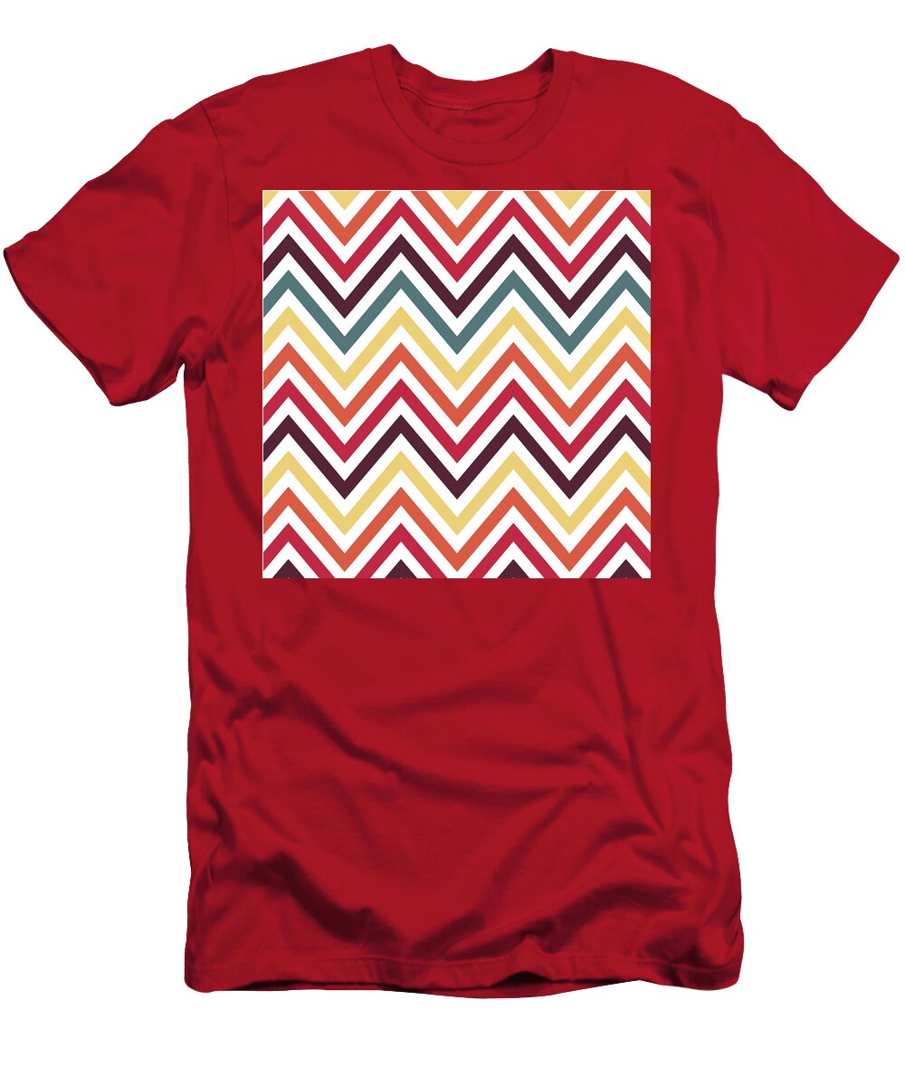 Yellow Orange Coral Red Chevron Bimbys Collections T-Shirt