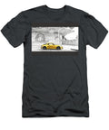 Yellow Sports Alpine A110 Parked in Front of a Concrete Wall with Sketches Cortez Schinner T-Shirt