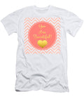 You Are Beautiful Chevron Coral Gold Sentiment Text Art Tina Lavoie T-Shirt