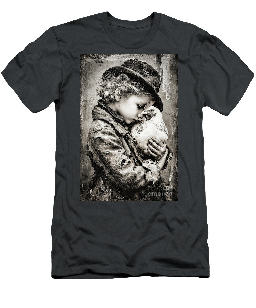 Young Boy Clutching Hope Tina Lecour T-Shirt