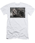 Young Girl in the Cabin of an Vintage Car Andrey Godyaykin T-Shirt