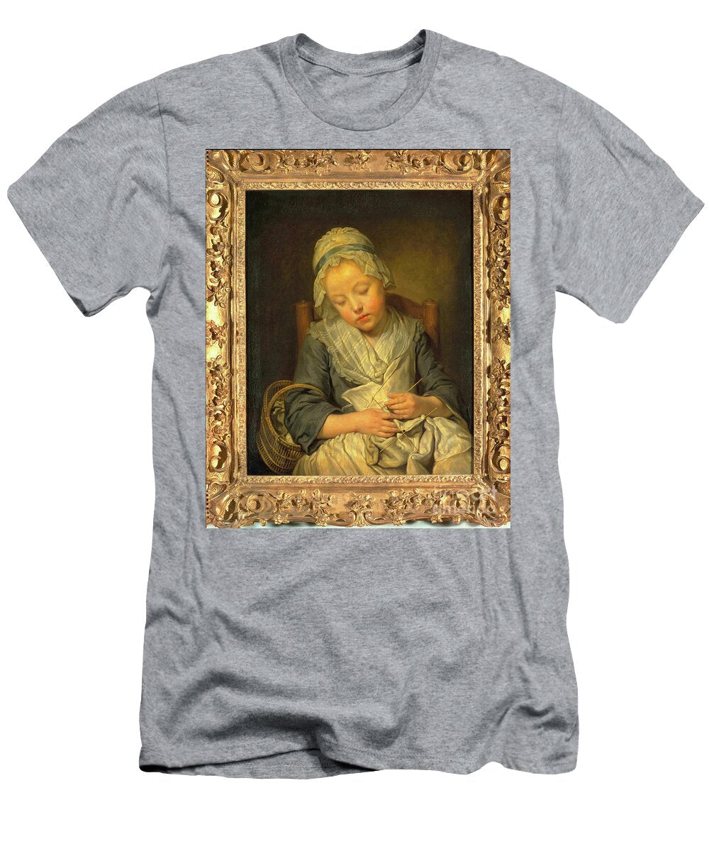 Young Knitter Asleep C1759 Jean Baptiste Greuze T-Shirt