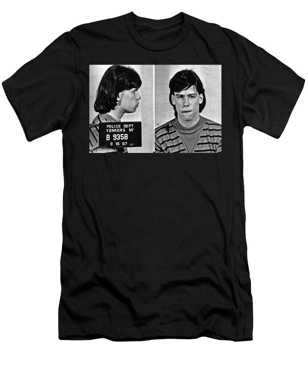 Young Steven Tyler Mug Shot 1963 Pencil Photograph Black and White Tony Rubino T-Shirt