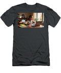 Young Student Girl Studying Online At Home with Laptop and Notebook Talha Khan T-Shirt