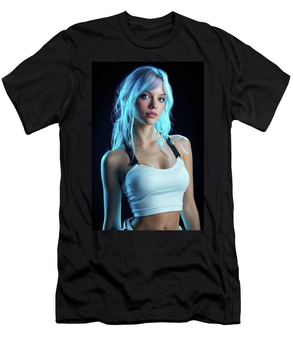 Young Woman with Blue Hair Matthias Hauser T-Shirt