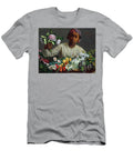 Young Woman with Peonies 1870 Jean Frederic Bazille T-Shirt