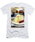 Zabaglione Sauce Being Poured Over a Slice of Angel Food Cake Mario Matassa T-Shirt