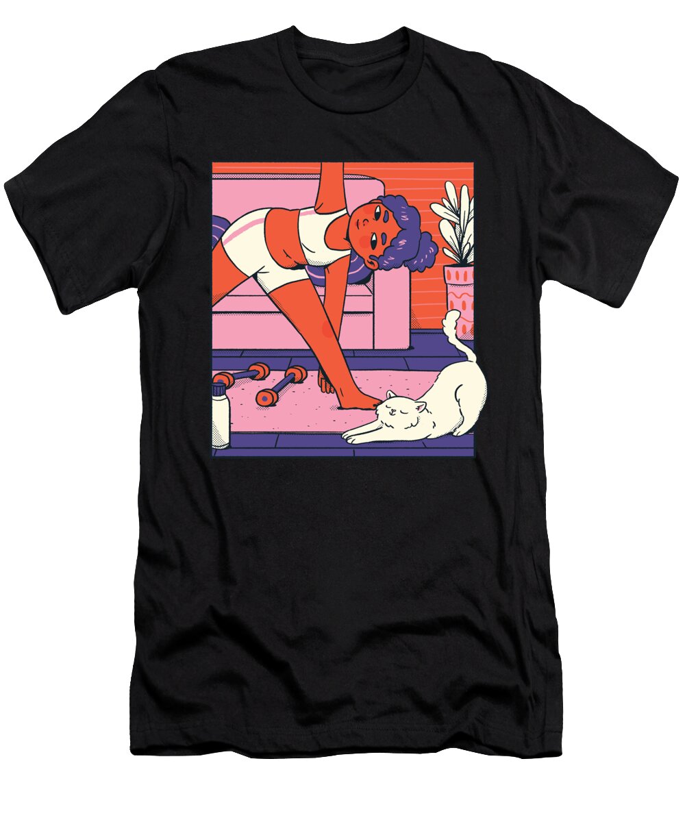 Zen Meditation Yoga Vaporwave Cat Omm Gift Fuzius T-Shirt