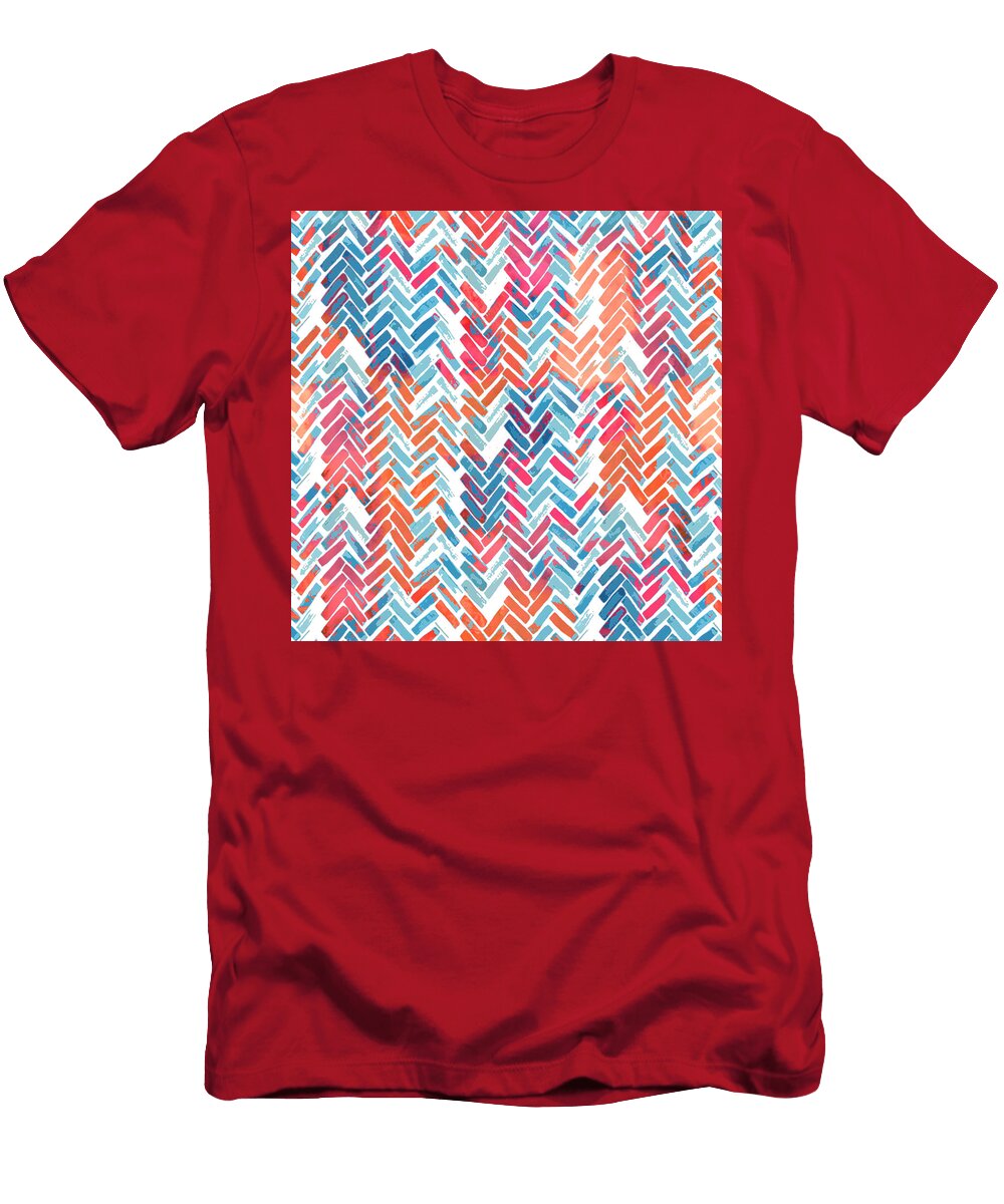 Zigzag Lines Watercolor Pattern Julien T-Shirt