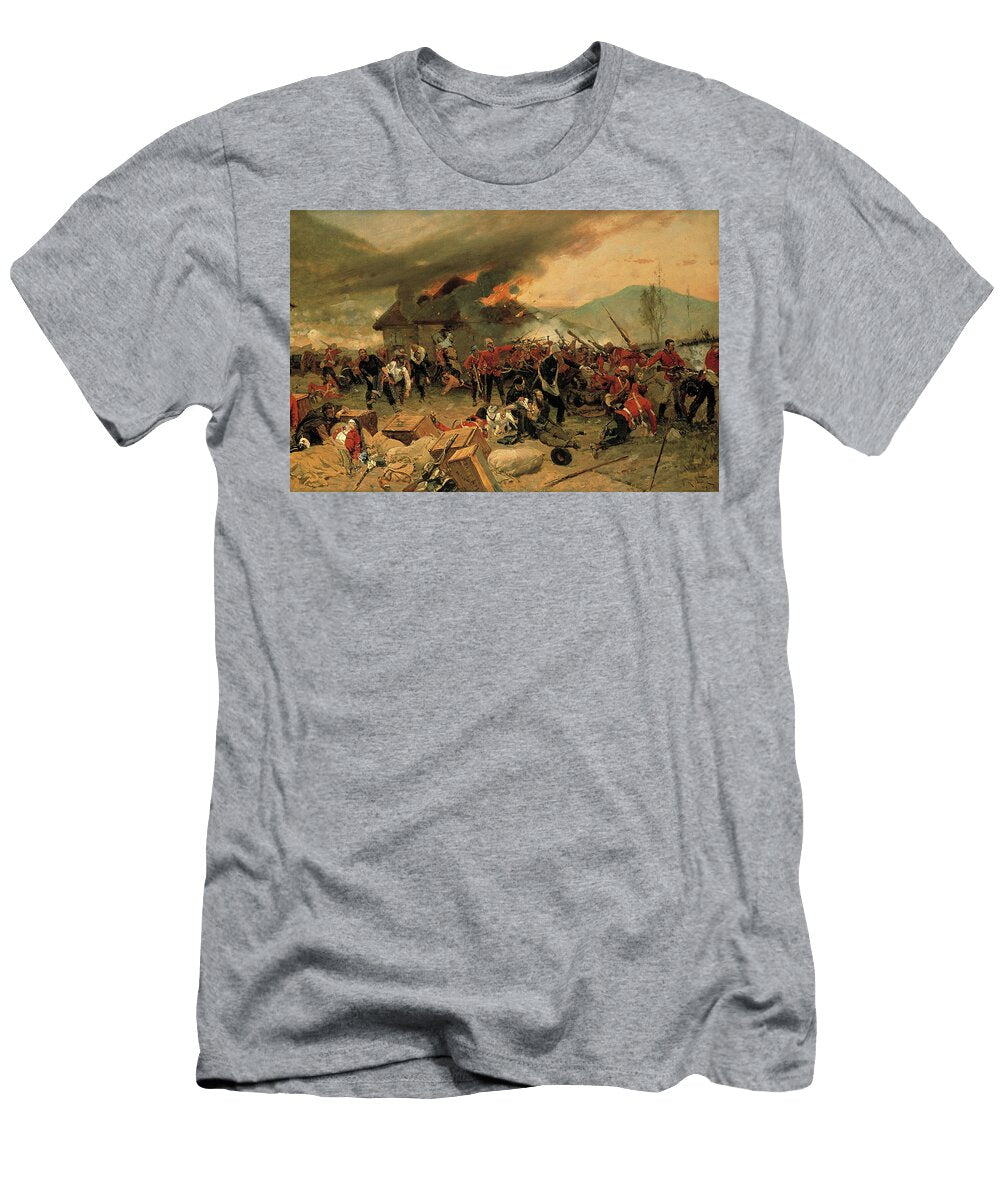 Zulu War Defence of Rorkes Drift Oil on Canvas 1879 Alphonse De Neuville 1835 1885 T-Shirt